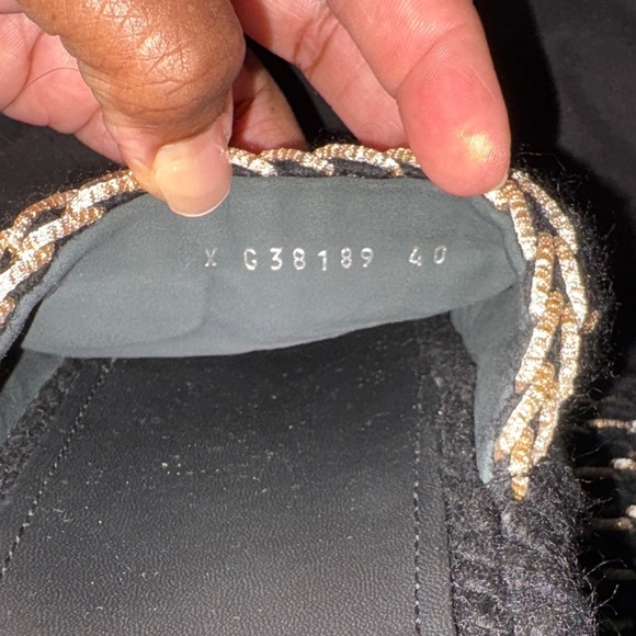 CHANEL Black and Gold Braided Knit Women's Mules - Picture 5 of 5